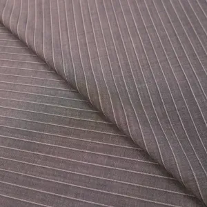 Medium Gray Stripe Super 130's Extrafine Merino Loro Piana Wool Fabric