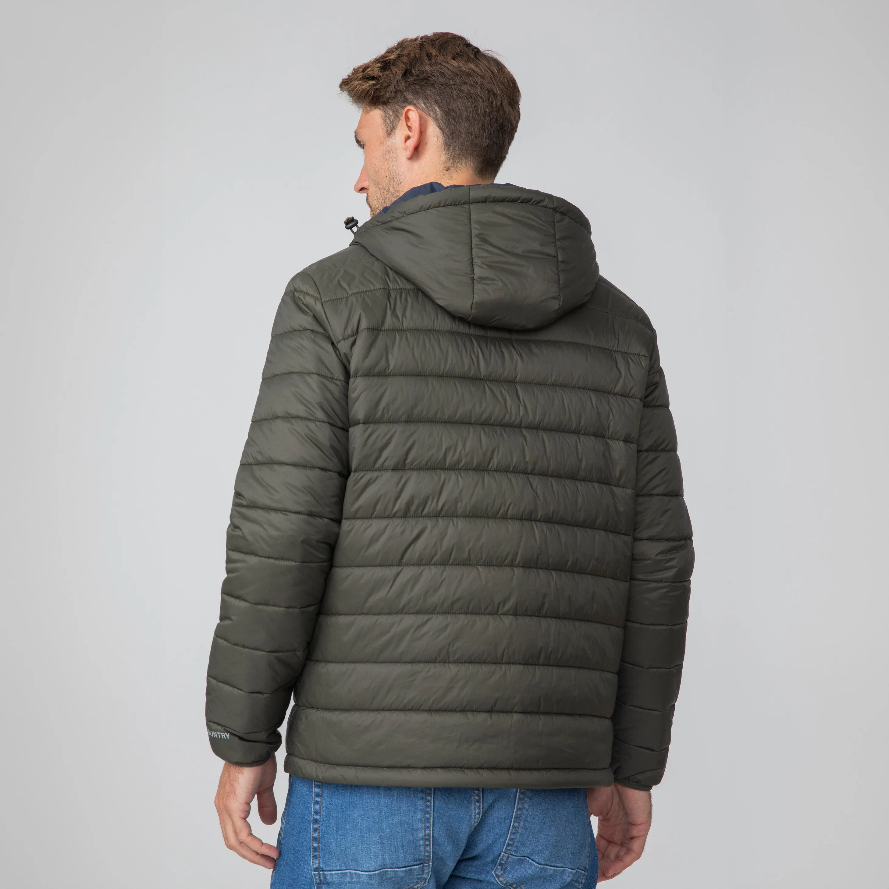 Men's Tri-Color Hooded Puffer Jacket