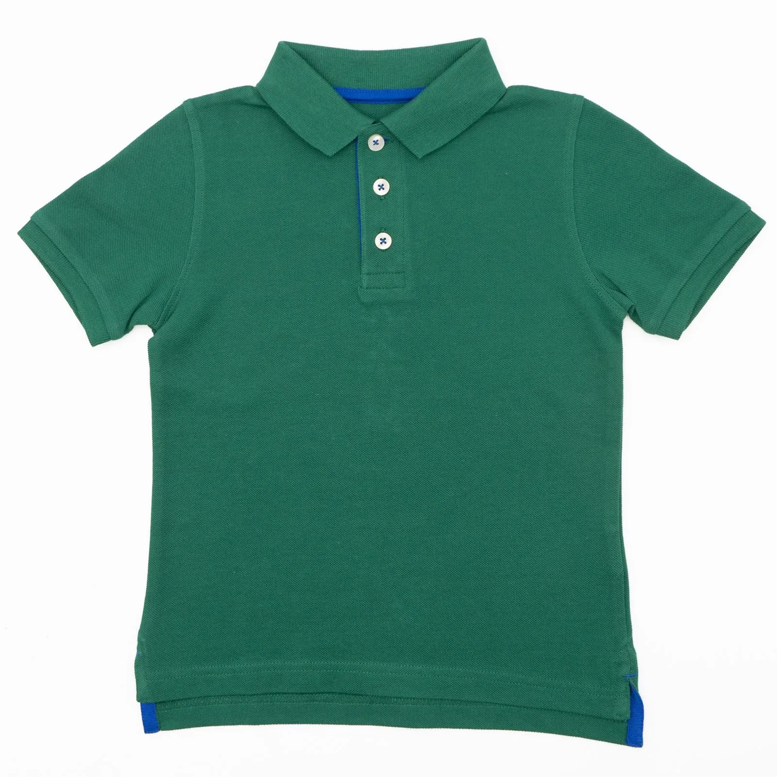 Mini Boden Boys Green Pique Casual Short Sleeve Polo Shirts