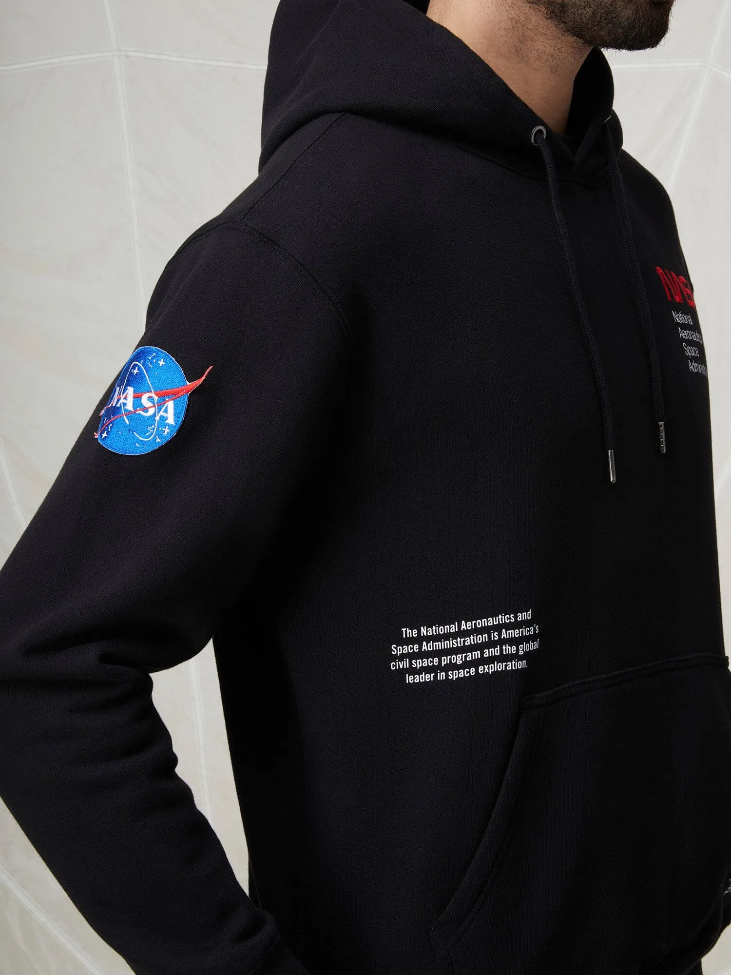 NASA WORM LOGO HOODIE (CHARCOAL)