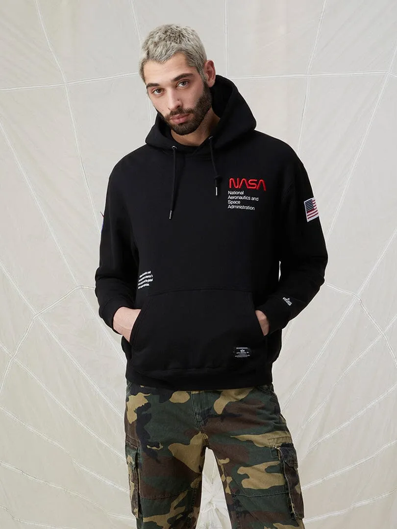 NASA WORM LOGO HOODIE (CHARCOAL)