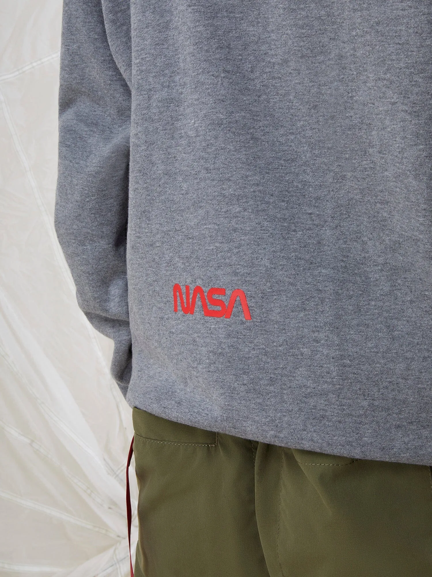 NASA WORM LOGO HOODIE (CHARCOAL)