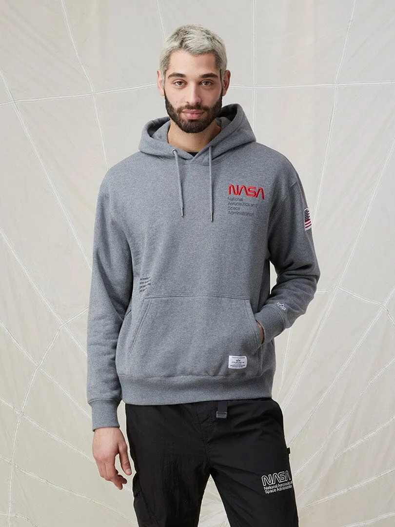 NASA WORM LOGO HOODIE (CHARCOAL)