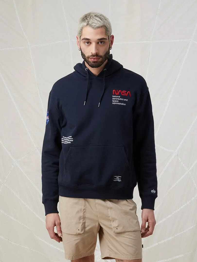 NASA WORM LOGO HOODIE (CHARCOAL)