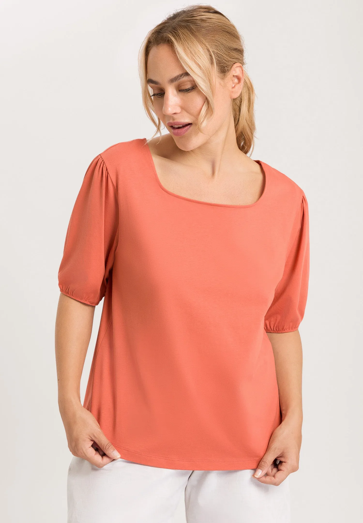 Natural Shirt Organic Cotton Square Neck Top | Apricot Brandy 78807-2294