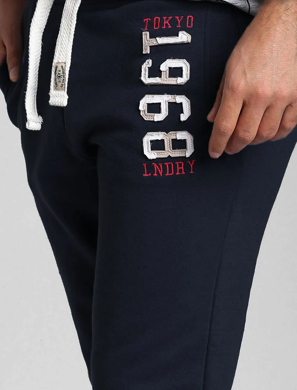 Nayfield Brushback Fleece Cuffed Joggers in Sky Captain Navy - Tokyo Laundry