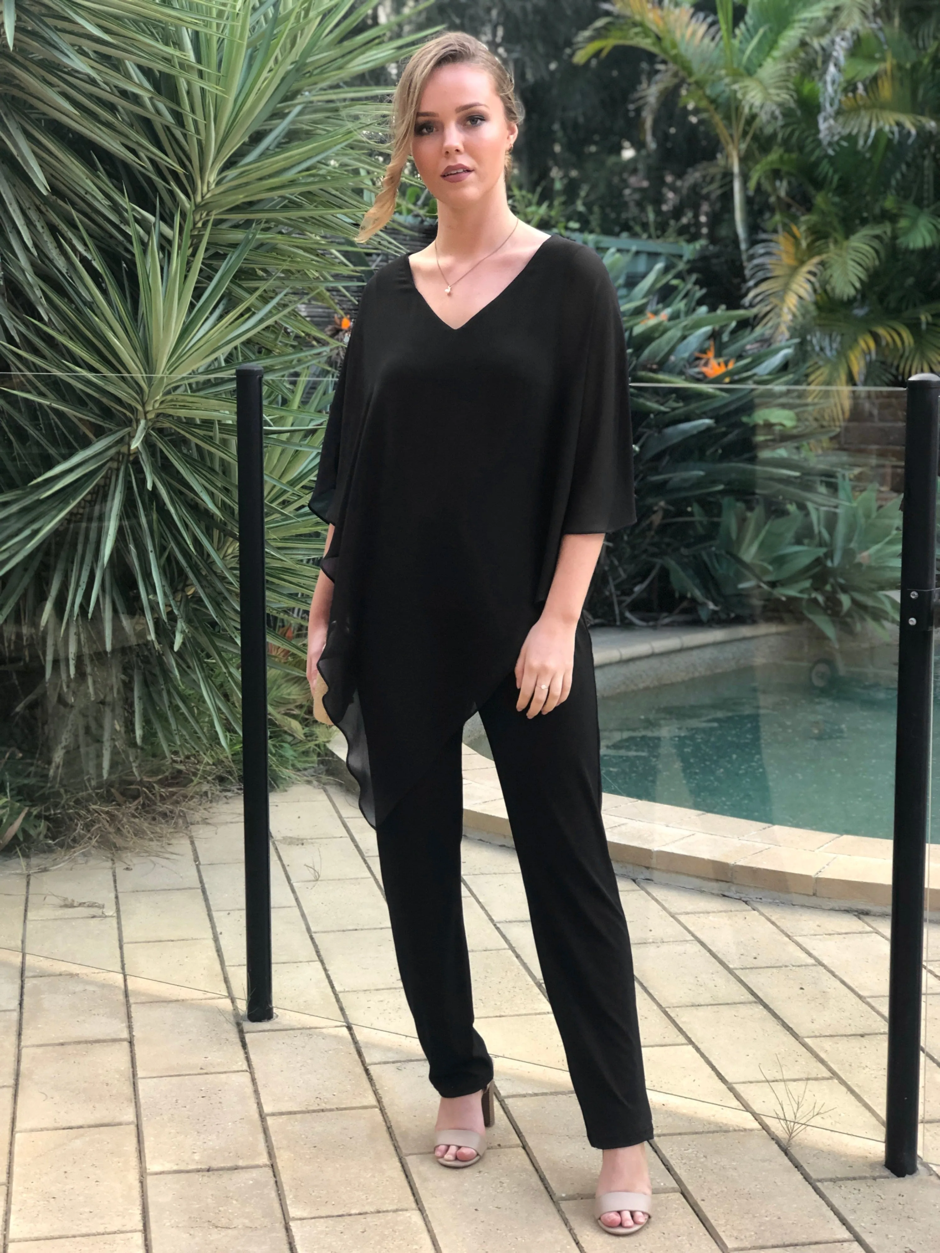 Nessa Black Evening Top