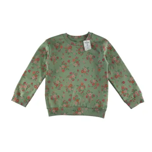 Nutmeg sweater 5-6 years light green floral