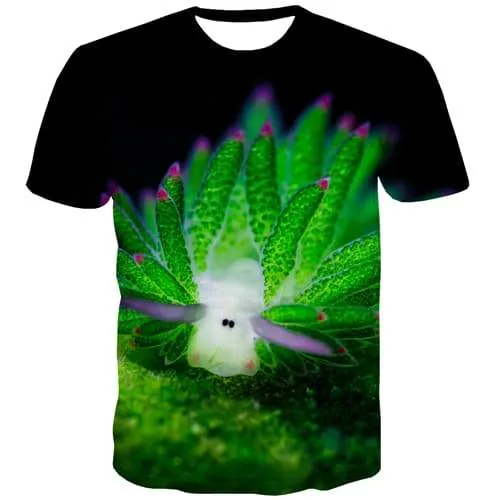 Ocean T-shirt Men Jellyfish T-shirts Graphic Plant Tshirts Cool Green T shirts Funny Harajuku Tshirt Anime Short Sleeve T shirts