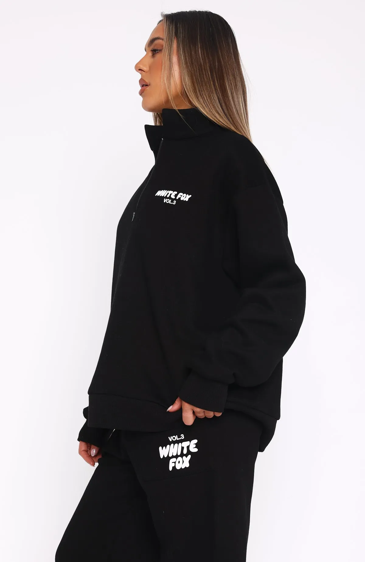 Offstage Zip Front Sweater Monochrome