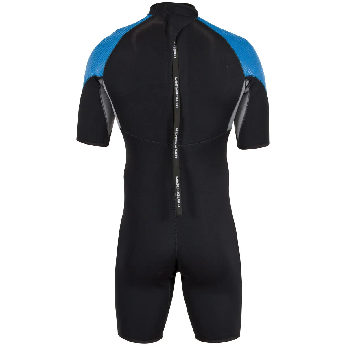 Open Box Henderson 3mm Mens Thermoprene Pro Back Zip Shorty Wetsuit - Black/Blue - Small