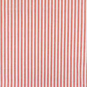 Orange-White Stripe Stretch Cotton Broadcloth Woven Fabric