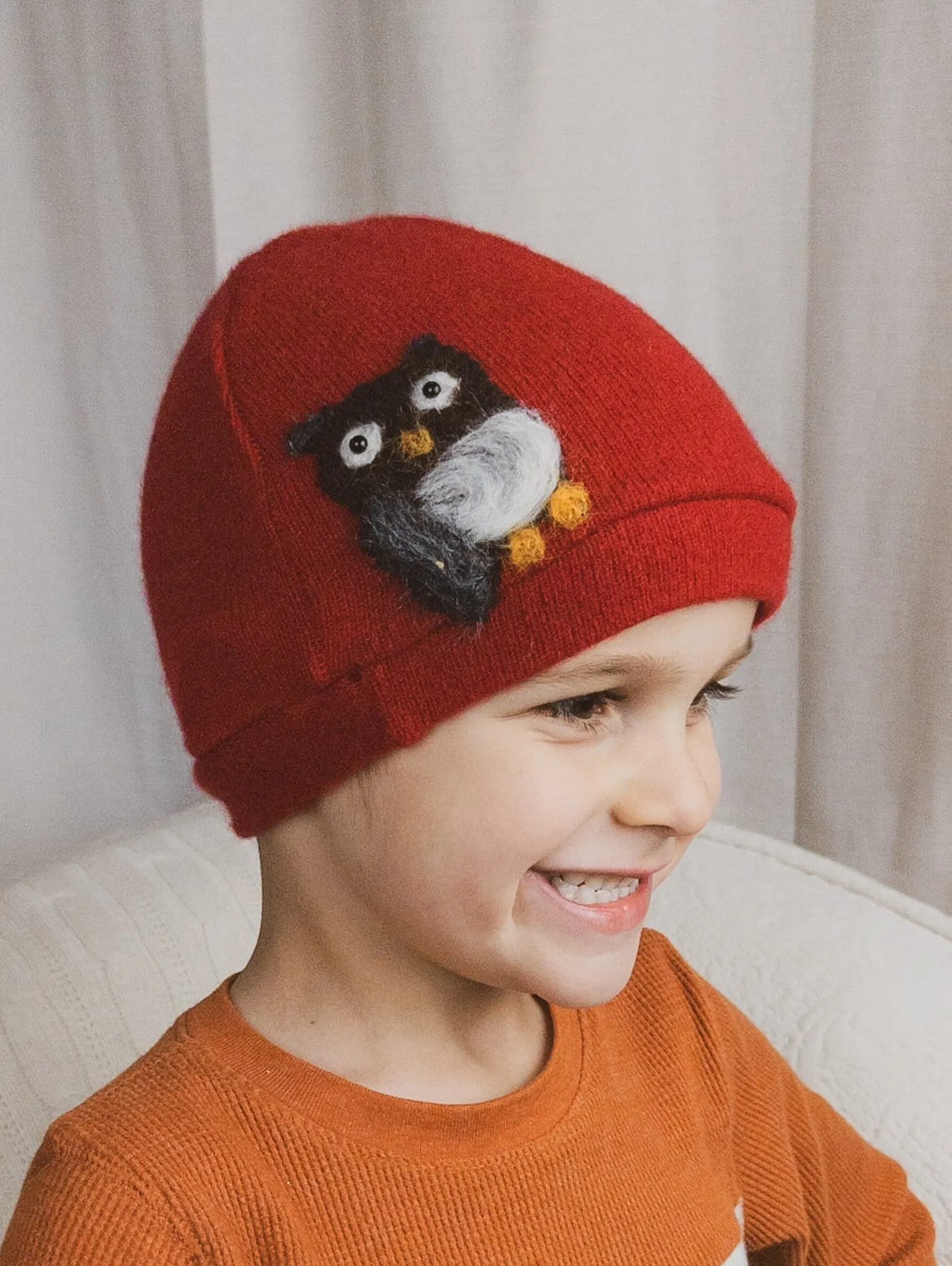 Owl Cashmere Hat - Child