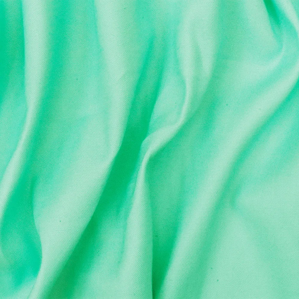 Pastel Teal Solid Stretch Cotton Spandex Twill Sateen Woven Fabric