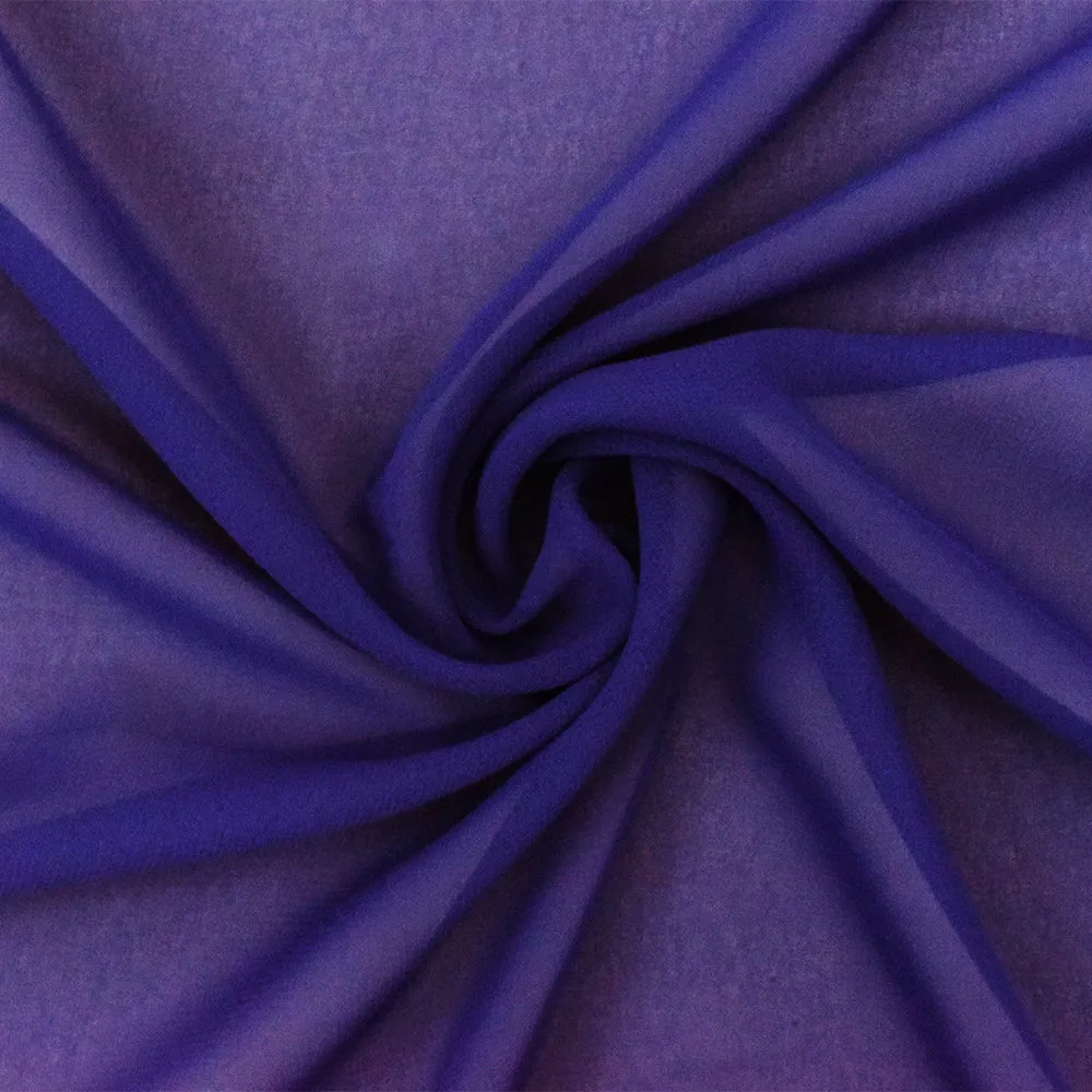 Purple Solid Polyester Chiffon Woven Fabric