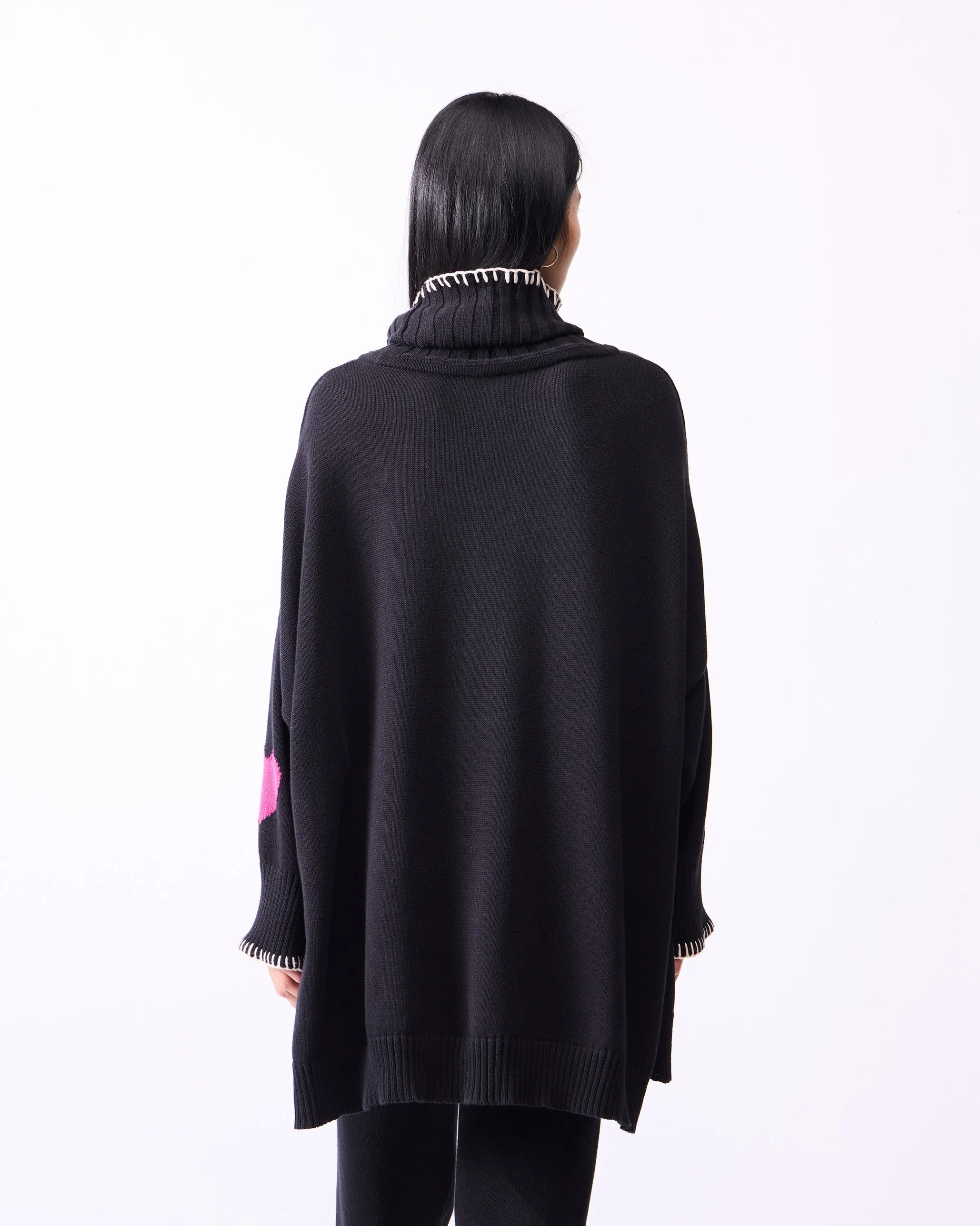 Raven Turtle Neck Sweater - Black