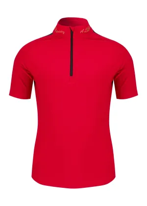 Reyal Top Red Short Sleeved By A Little Bit Racey