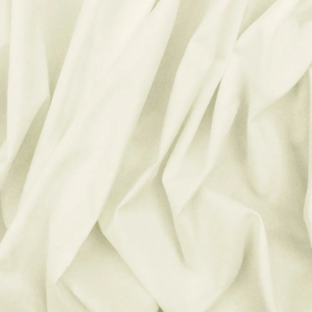 Rice Ivory Solid Stretch Cotton Poplin Woven Fabric