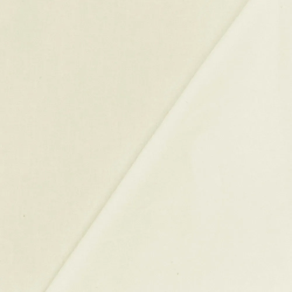 Rice Ivory Solid Stretch Cotton Poplin Woven Fabric