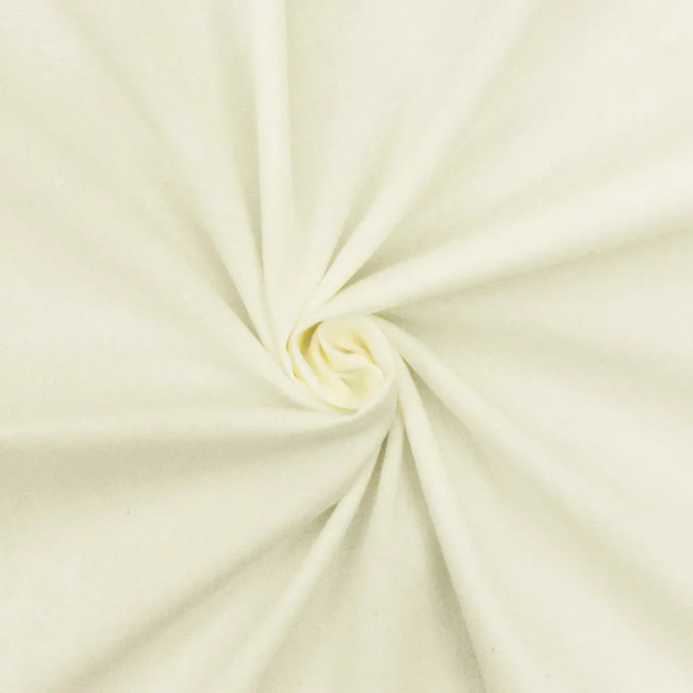 Rice Ivory Solid Stretch Cotton Poplin Woven Fabric