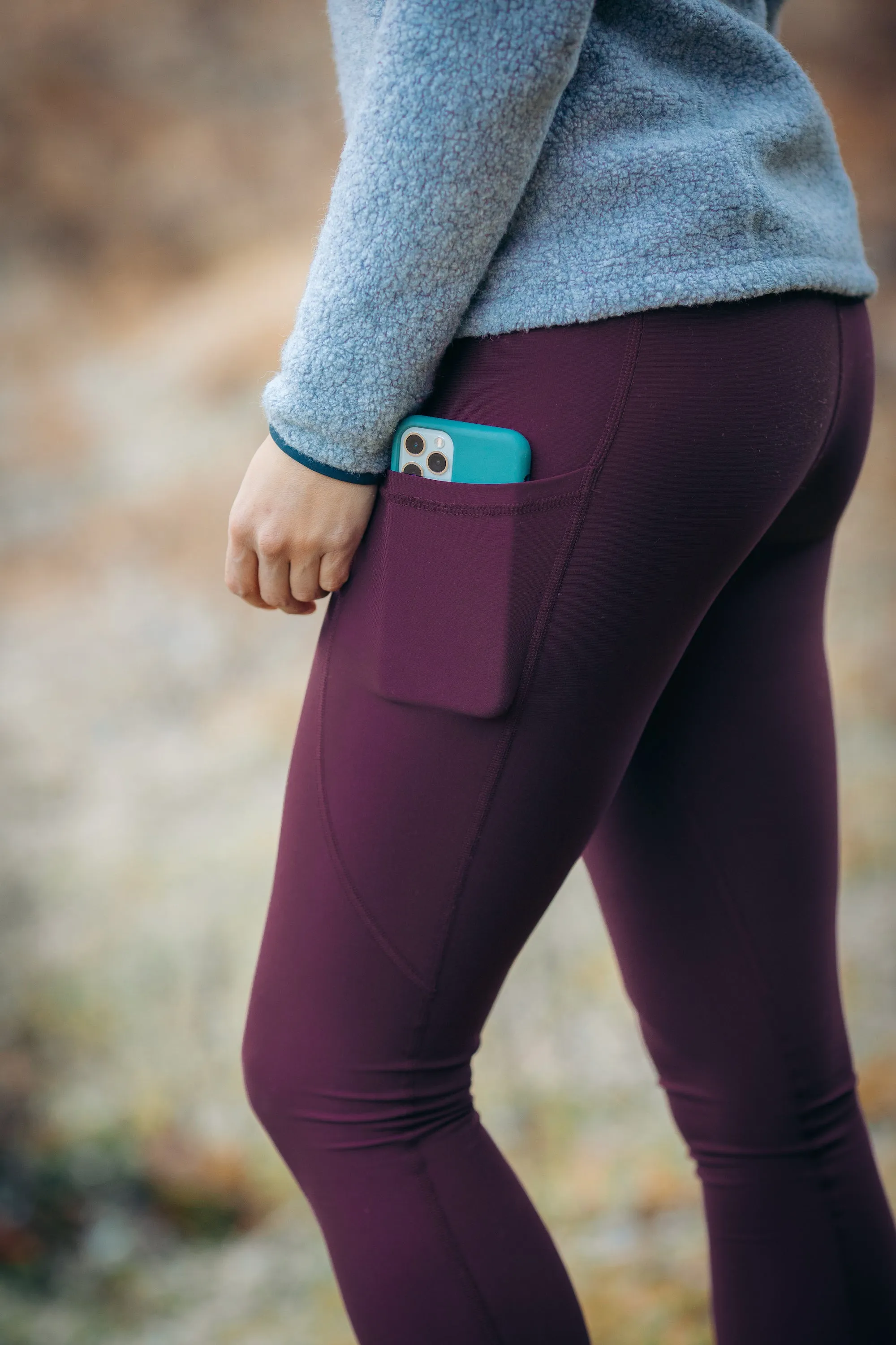 Rise Thermo Pocket Leggings Dark Plum - Tall ( 7cm)