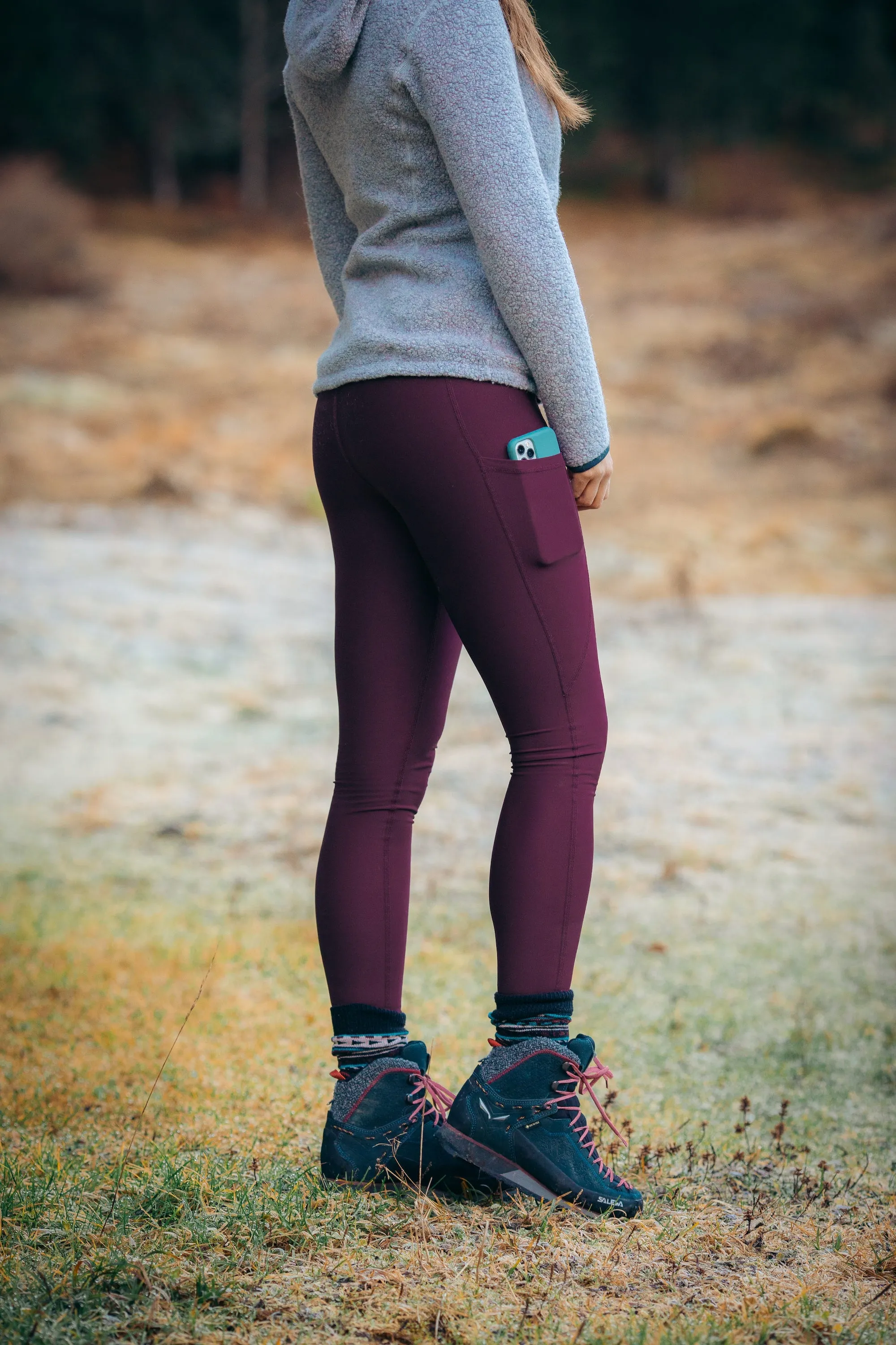 Rise Thermo Pocket Leggings Dark Plum - Tall ( 7cm)