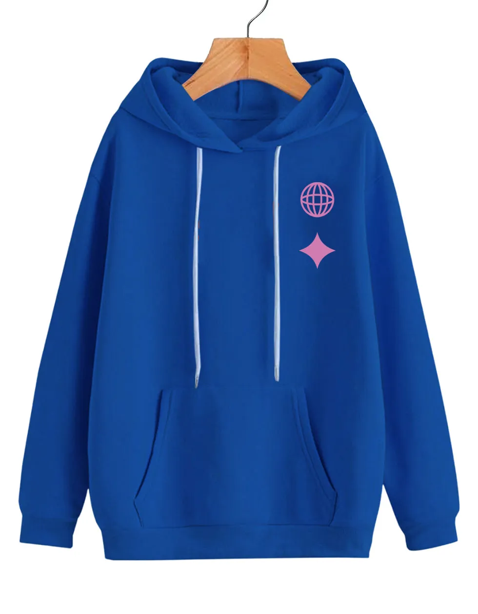 Royal Blue Men's Printed Hoodie