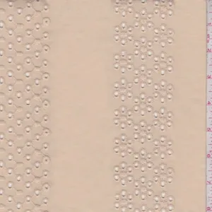 Sandy Beige Eyelet Stripe Cotton Fabric