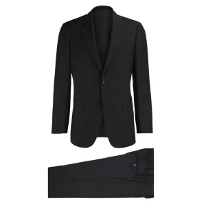 SARTORIAL EDGE Notch Lapel Slim Business Suit BLACK REG