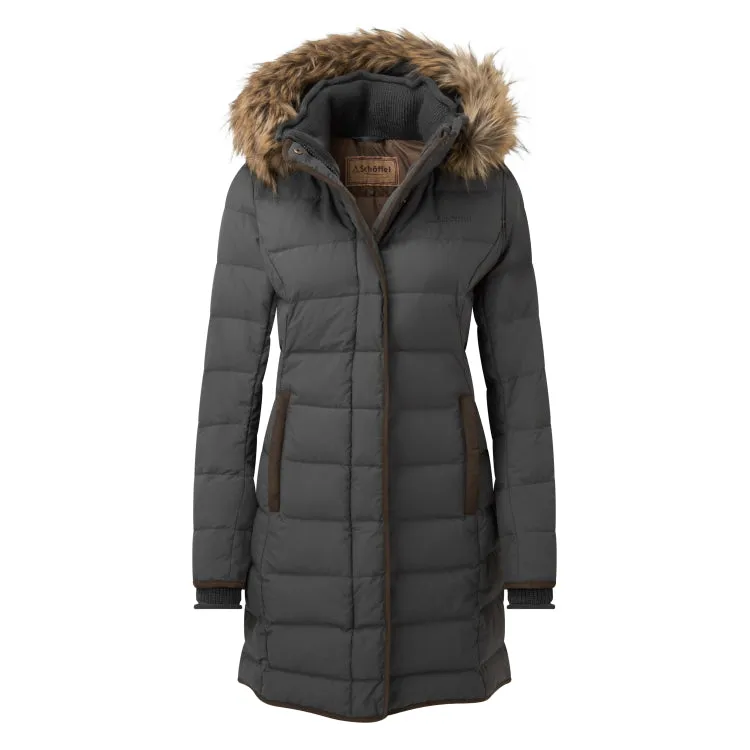 Schoffel Ladies Mayfair Down Coat - Gunmetal