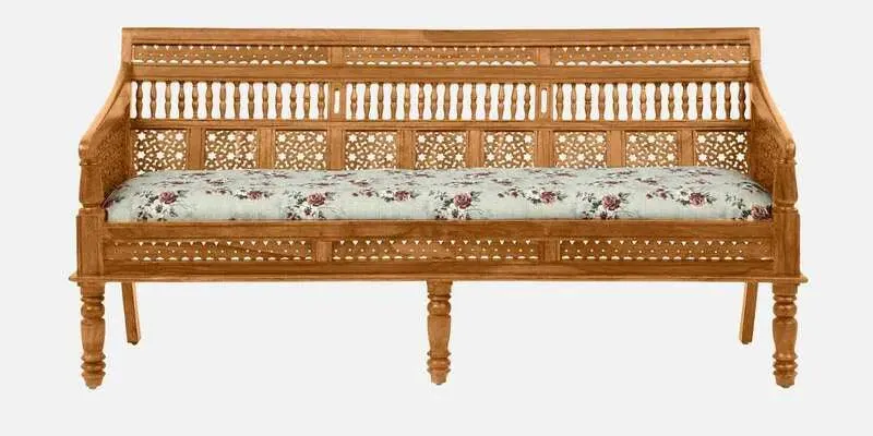 Sheesham Wood 3 Seater Sofa In Scratch Resistant Rustic Teak Finish