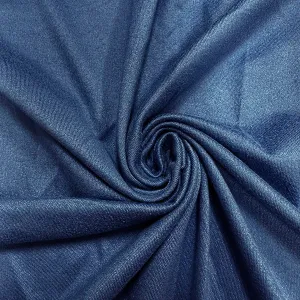 Solid Marine Blue Double Brushed Jersey Knit Fabric