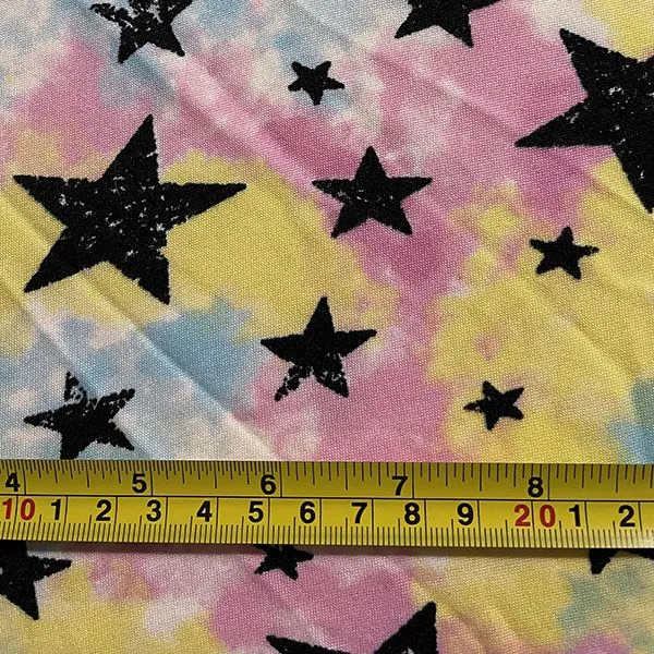 Star Print Double Brushed Knit Fabric