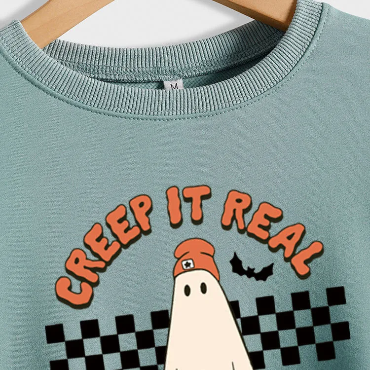 STOCK CREEP IT REAL GHOST BAT NEW CREWNECK LONG-SLEEVED PLUS-SIZE SWEATSHIRT