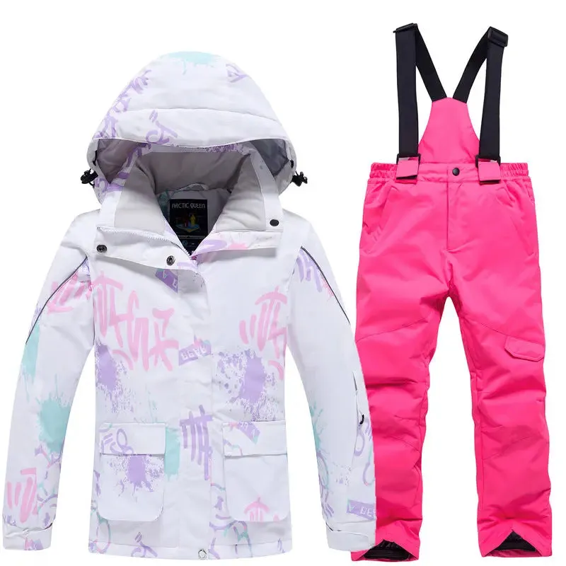 Unisex Kids Hooded Snow Jackets & Bibs Pants