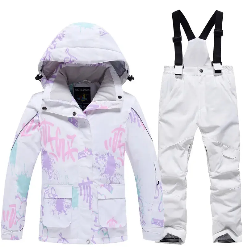 Unisex Kids Hooded Snow Jackets & Bibs Pants