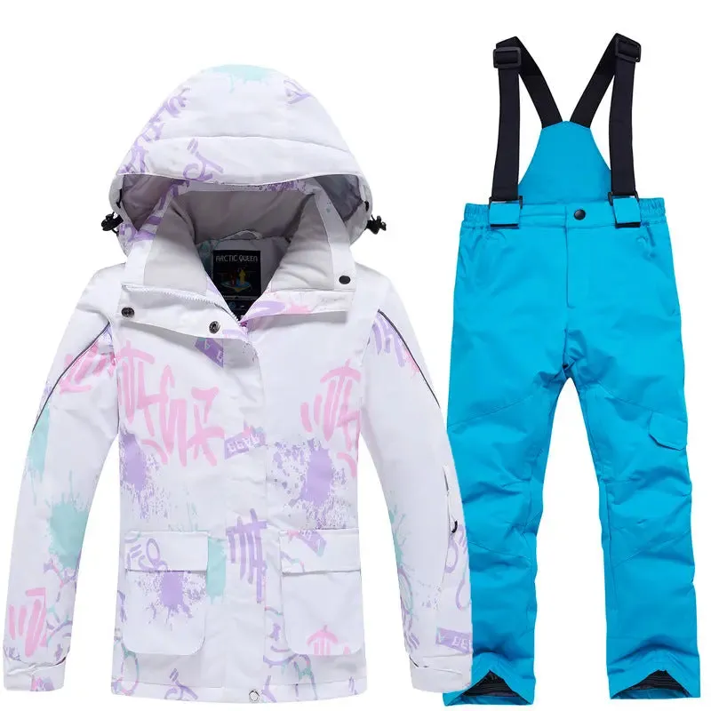 Unisex Kids Hooded Snow Jackets & Bibs Pants