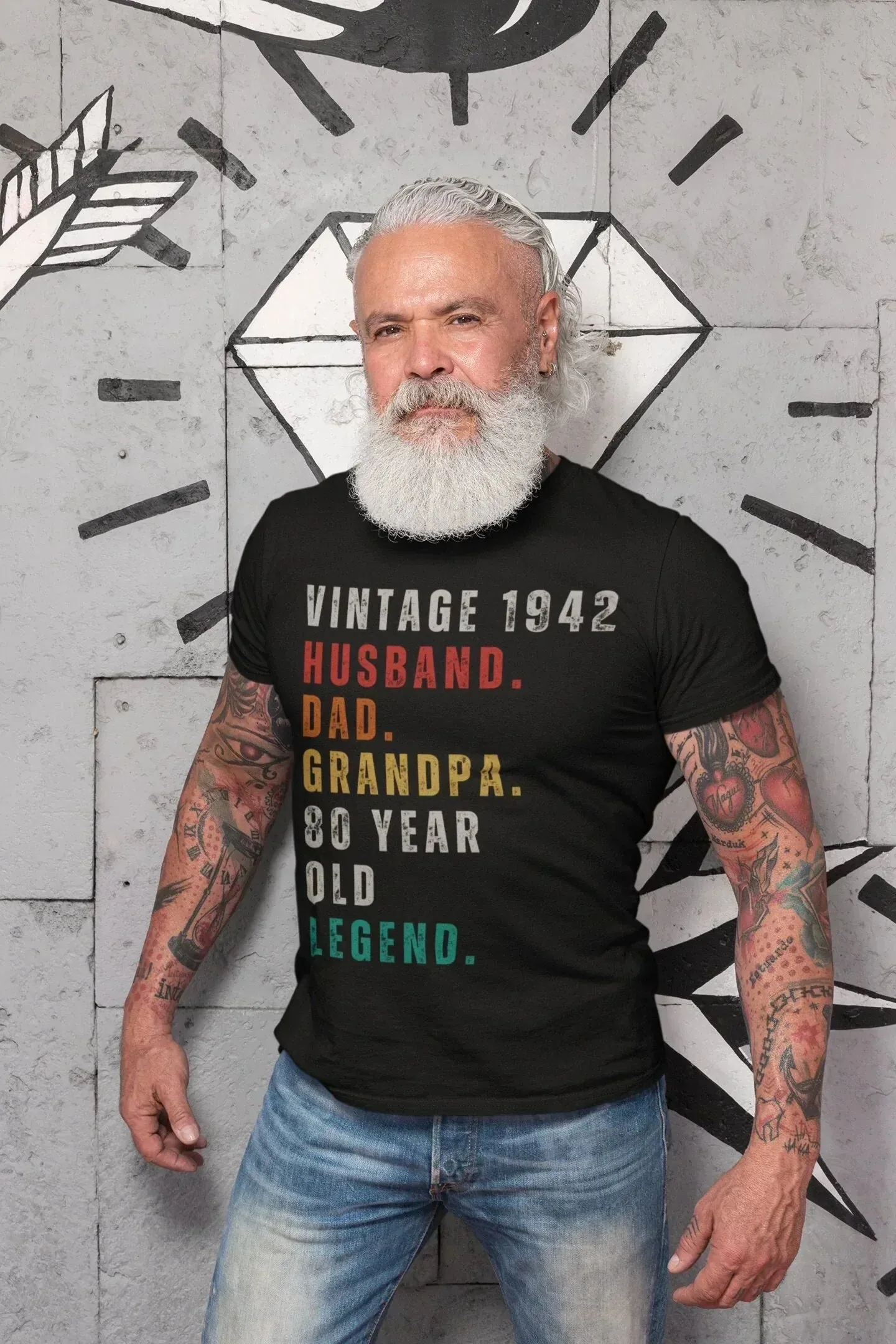 Vintage 1942, 80th Birthday Shirt, Matching Group Birthday Crew Tees, Birthday Squad, 80th Gift for Granddad, Men's Birthday Party Tees