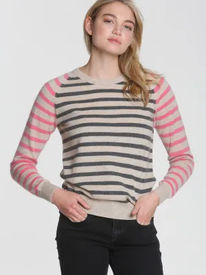 Warhol Stripe Crew - Oatmeal Multi