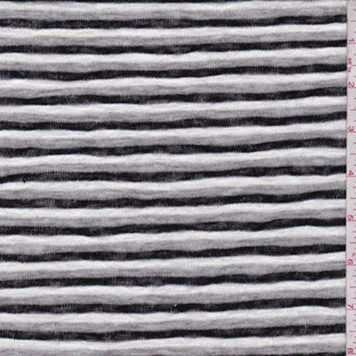 White/Black/Grey Stripe Sweater Knit Fabric