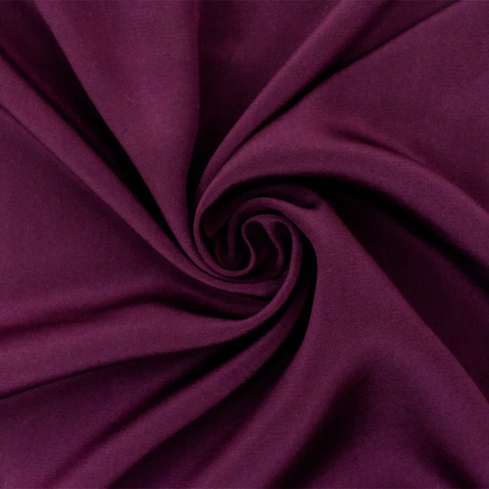 Wine Red Famous Designer Silk Crepe De Chine Fabric