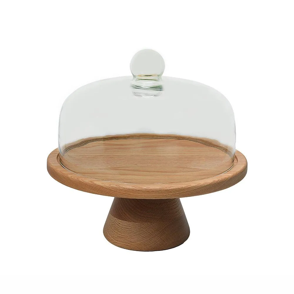 Wundermaxx Wooden Cake Stand, Ø 32 x H 13.6 cm, Oak