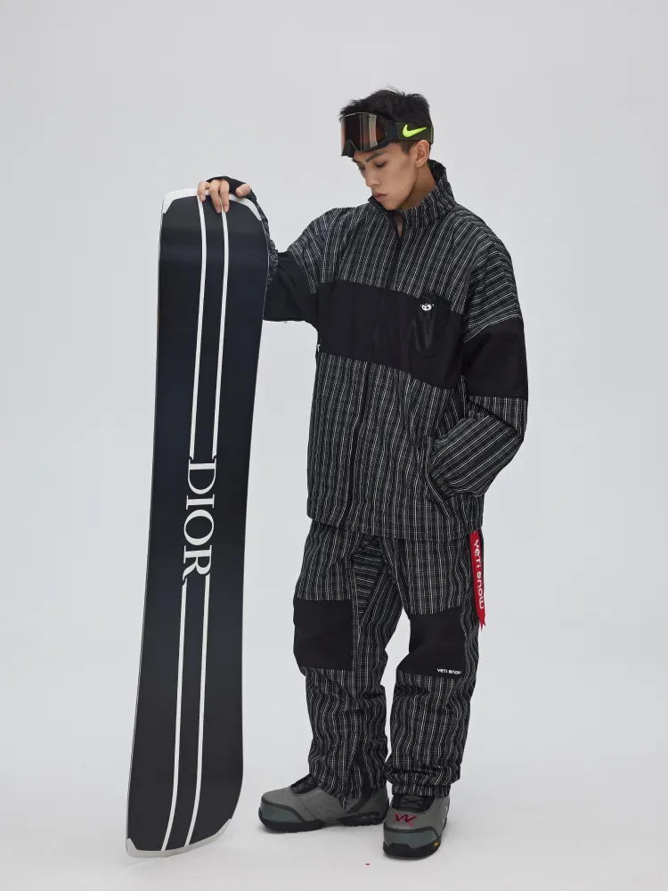 Yetisnow Chequered Black Pants - Men's